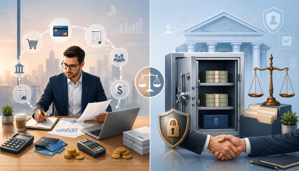 Operating account vs. trust account financial management illustration