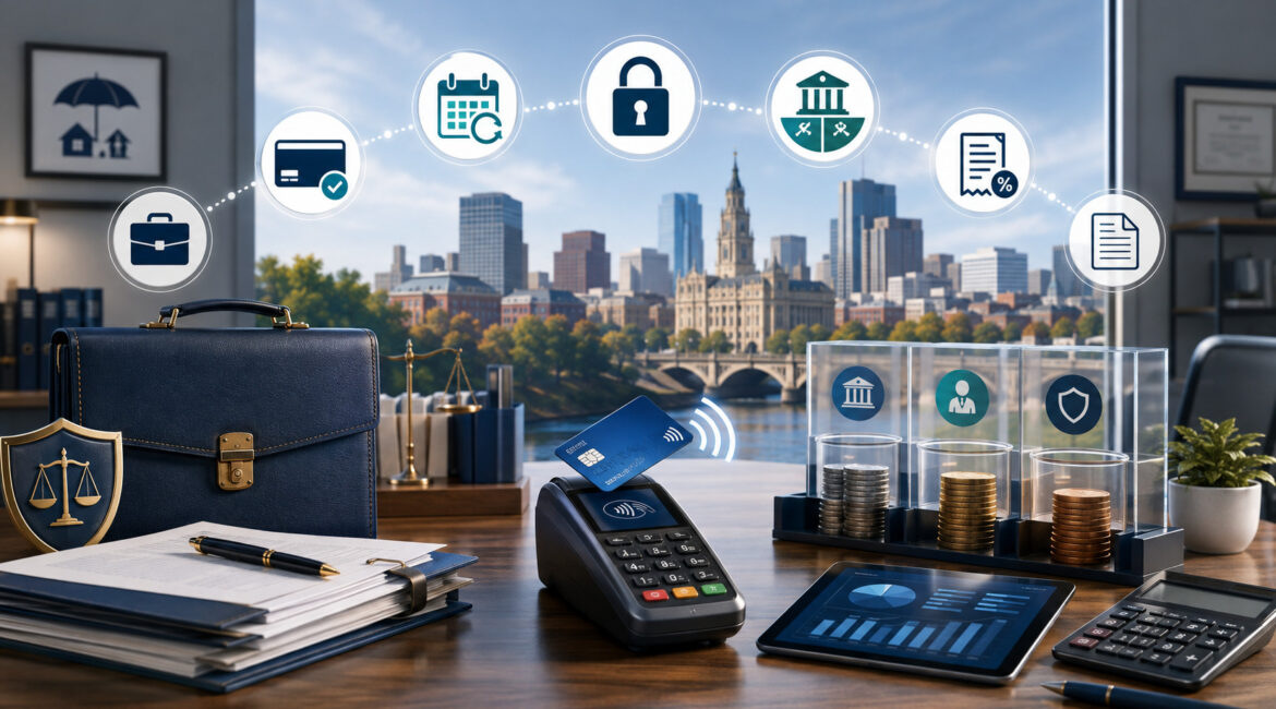 Hartford professional services payment processing and trust account illustration