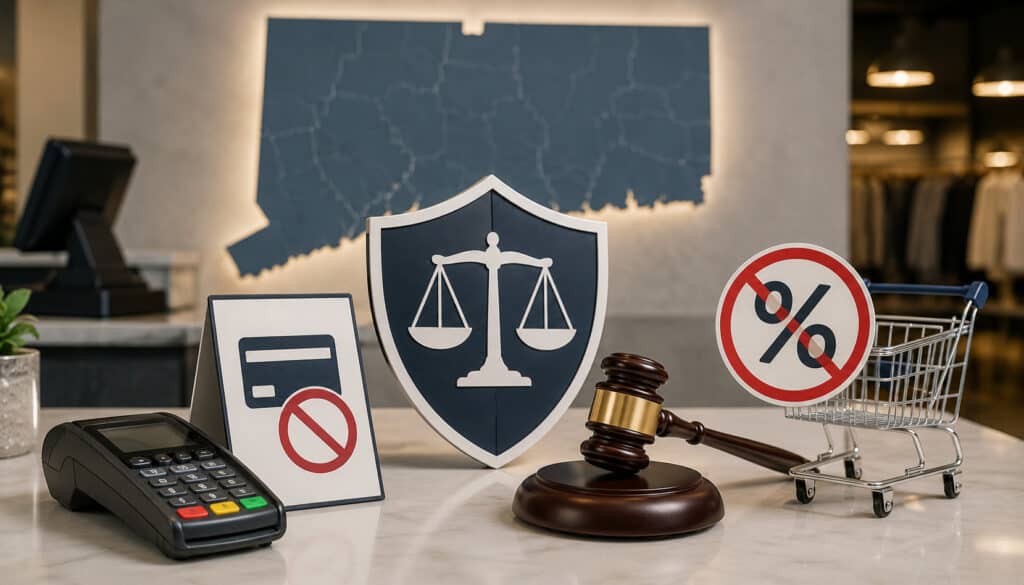 Connecticut credit card fee restrictions for merchants illustration