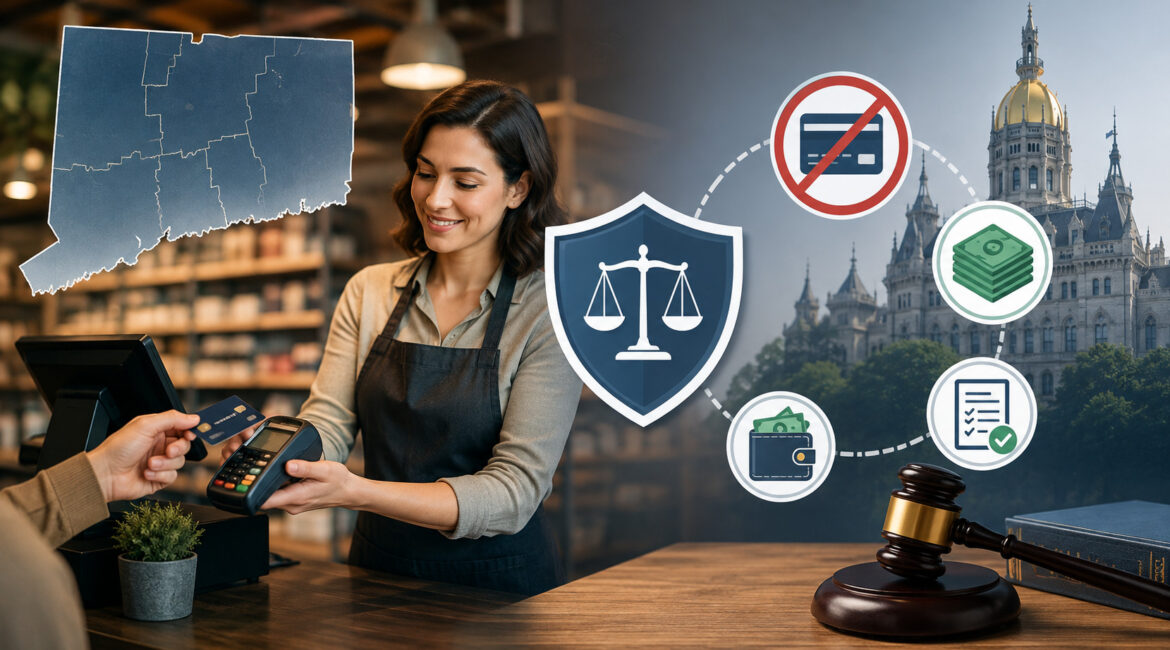 Connecticut merchant cash discount compliance and surcharge restrictions illustration