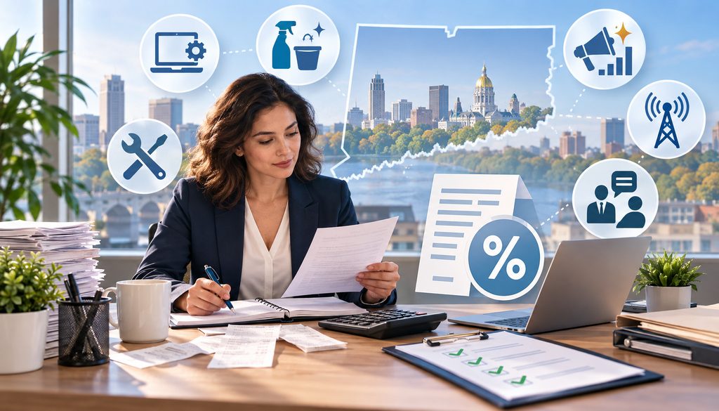 Connecticut sales tax on taxable business services illustration