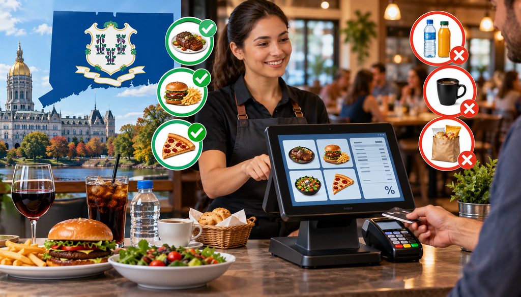 Connecticut meals tax on restaurant food, drinks, and card payments